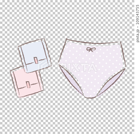 かわいい生理用ナプキンとショーツのイラスト 109143755