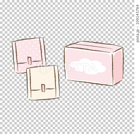 生理用ナプキンのイラスト　ピンク・かわいい 109143764