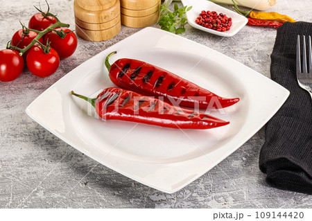 Grilled red spicy pepper snack 109144420
