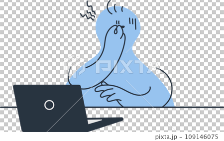 People who suffer from eye strain in front of a computer People who suffer from eye strain in front of a computer 109146075