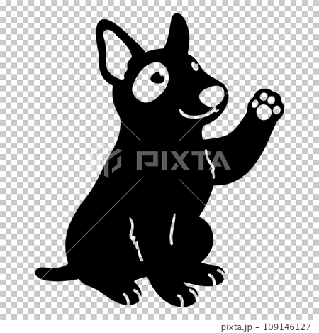 簡單可愛的鬥牛梗剪影揮舞著臉 109146127