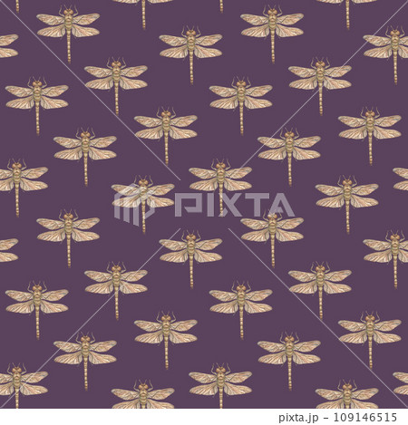 Watercolor dragonflies are a seamless pattern consisting of individual dragonflies. A hand-drawn illustration. Retro-stylish print for printing on fabric, paper and covers. Watercolor dragonflies are a seamless pattern consisting of individual dragonflies. A hand-drawn illustration. Retro-stylish print for printing on fabric, paper and covers. 109146515