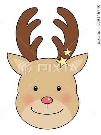 顔だけトナカイさんのイラスト素材 [109146740] - PIXTA
