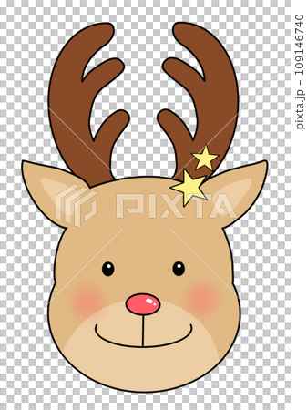 顔だけトナカイさんのイラスト素材 [109146740] - PIXTA