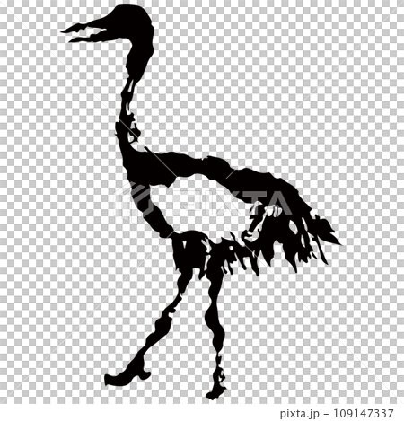 鶴の墨絵風のイラスト素材　ベクター 109147337