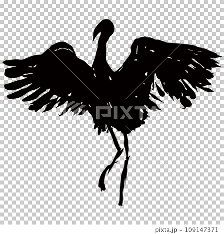 鶴の墨絵風のイラスト素材 ベクター 鶴の墨絵風のイラスト素材 ベクター 109147371