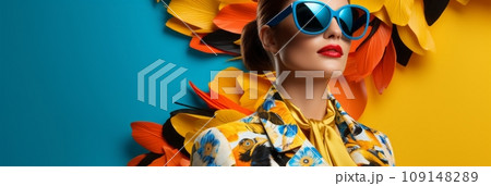 Young girls in beautiful fashionable clothes 109148289