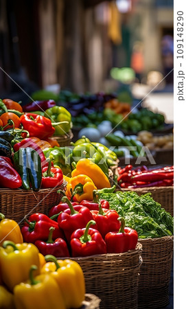 Seasonal vegetables at a street outdoor market Seasonal vegetables at a street outdoor market 109148290