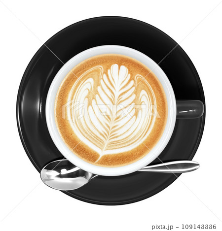 カフェラテのイラスト リアル 109148886