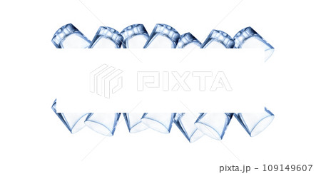 Watercolor transparent empty blue glass frame, Hand drawn drinking water glass arrangement for menu, bar, cocktail, restaurant, cafe design for alcoholic drinks 109149607