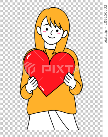 可愛的女人抱著一顆心看著我 109150332