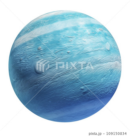 Realistic image of blue planet Neptune on a transparent background. Planet Neptune isolated on transparent background in PNG format, space elements, astronomy concept. 109150834