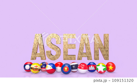 The ASEAN or Association of Southeast Asian Nations for Business concept 3d rendering. 109151320