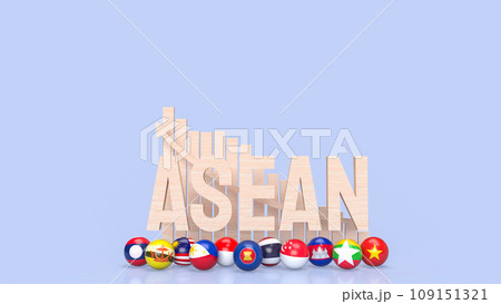 The ASEAN or Association of Southeast Asian Nations for Business concept 3d rendering. 109151321