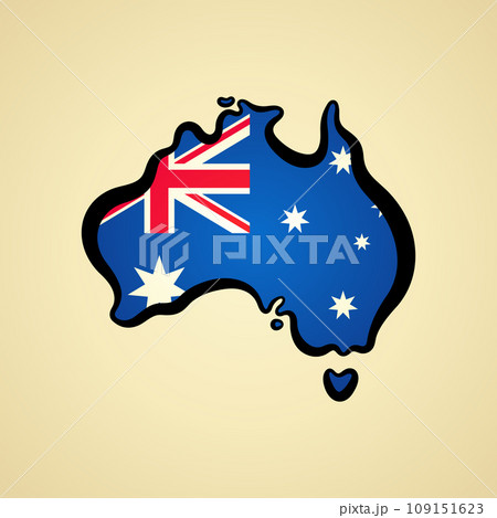 Australia - Map colored with flag 109151623