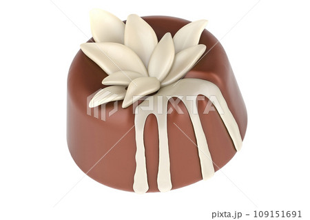 Milk chocolate candy with decoration, 3D rendering 109151691