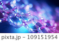 Macro shot of DNA molecule. Scientific image of cell structure. Colorful detailed view of living matter. Ordered atomic composition of molecule. Biology, physics or chemistry abstract background. 109151954