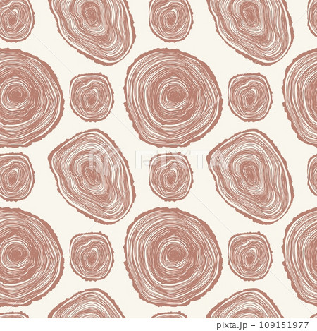 Cross-section of a tree seamless pattern hand draw. 109151977