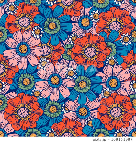 Flower field pattern. Flower Power. Hippie pattern of the sixties. Flower field pattern. Flower Power. Hippie pattern of the sixties. 109151997