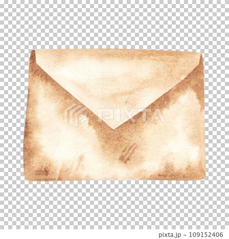 watercolor illustration with vintage envelope isolated on white. Hand drawn. Can be used in cards, flyers and invitations watercolor illustration with vintage envelope isolated on white. Hand drawn. Can be used in cards, flyers and invitations 109152406
