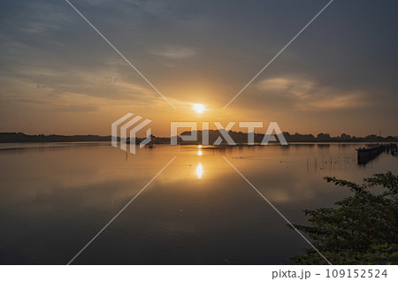 群馬　多々良沼の夕景 109152524