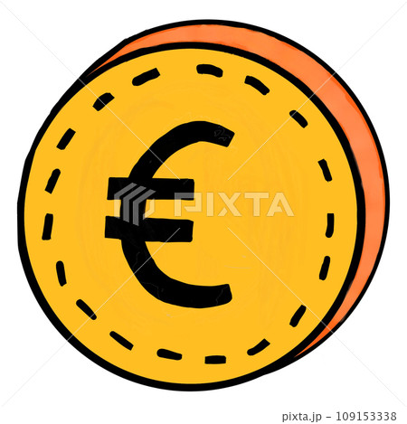 gold coin euro with the symbol of bitcoin gold coin euro with the symbol of bitcoin 109153338