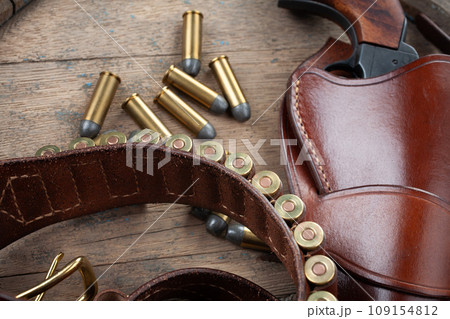 Old west gun with belt, holster and ammunition Old west gun with belt, holster and ammunition 109154812