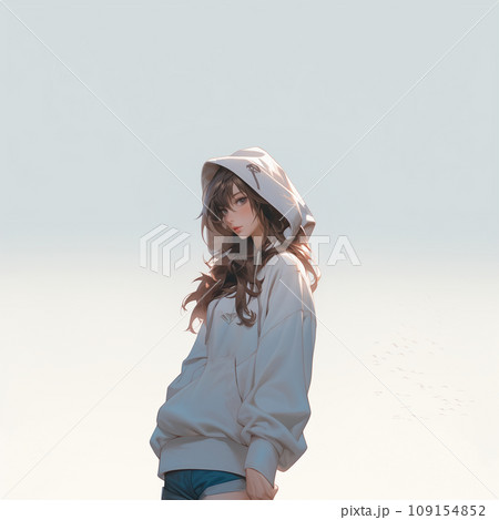 海岸で寛ぐ女性 109154852