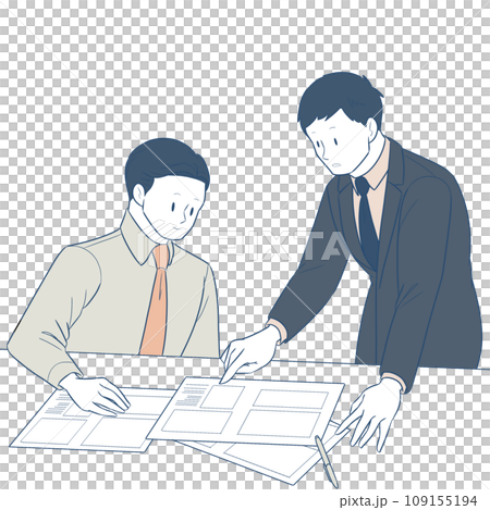報告をする男性 報告をする男性 109155194