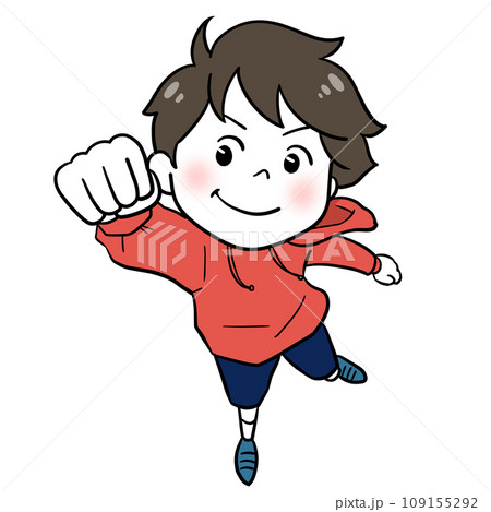 ジャンプをする男の子(肌色白) ジャンプをする男の子(肌色白) 109155292