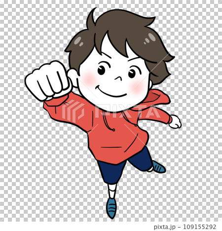 ジャンプをする男の子(肌色白) ジャンプをする男の子(肌色白) 109155292