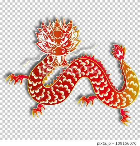 Traditional Chinese New Year Year of the Dragon paper cutting 109156070