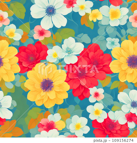 花柄のシームレスパターン 花柄のシームレスパターン 109156274