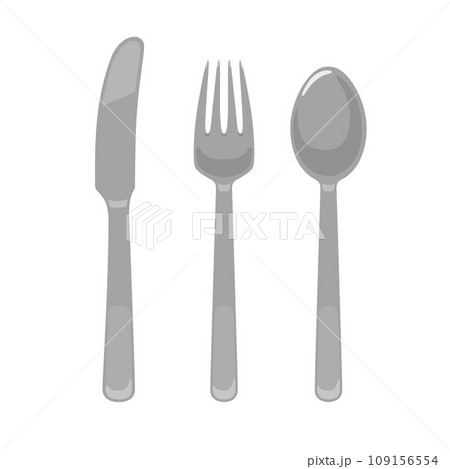 カトラリー(ナイフ・フォーク・スプーン)のイラスト カトラリー(ナイフ・フォーク・スプーン)のイラスト 109156554