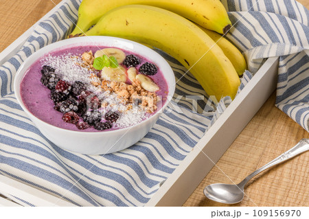 Blueberry smoothie bowl Blueberry smoothie bowl 109156970