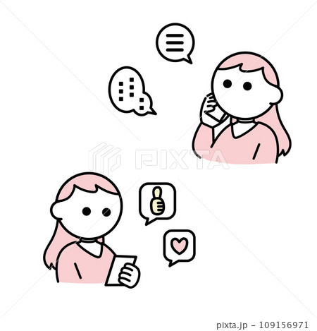 スマホを使う女性セット スマホを使う女性セット 109156971