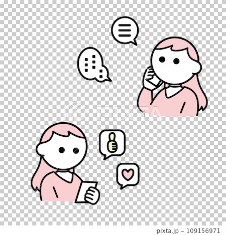 スマホを使う女性セット スマホを使う女性セット 109156971