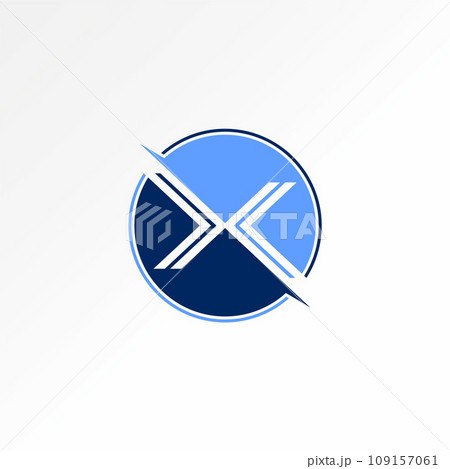 Logo design graphic concept creative premium abstract vector stock unique initial letter X font with flip lines circle. Related to monogram typography 109157061