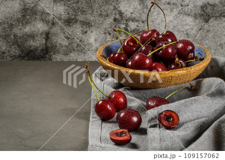 Red fresh cherries 109157062