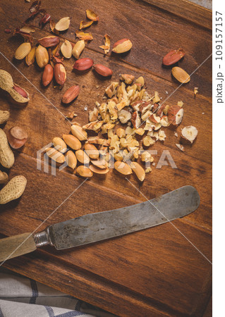 Dry fruits on wooden table 109157157