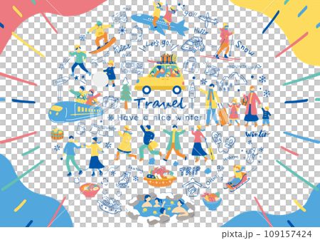 冬旅行を楽しむ人達 冬旅行を楽しむ人達 109157424