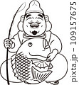 えべっさん_白黒_背景透明 109157675