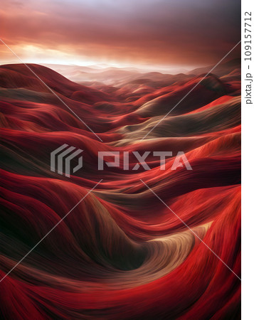Red mountain scenery in the evening. Red mountain scenery in the evening. 109157712