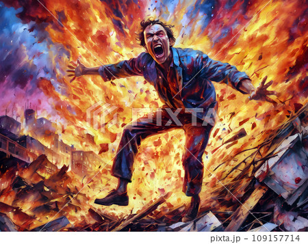 A man has experienced flames, an accident, a tragedy, and intense pain. 109157714