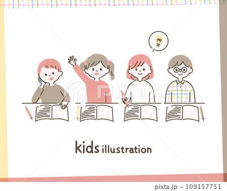 勉強をしている子供達 109157751