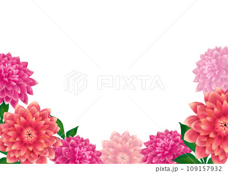 ダリアのカラフルな花のフレーム ダリアのカラフルな花のフレーム 109157932