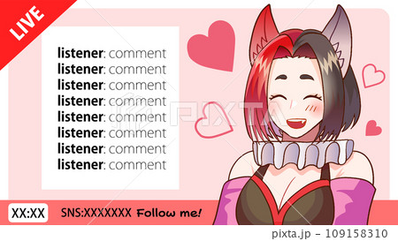 VTuberがライブ配信で話しているイラスト 109158310