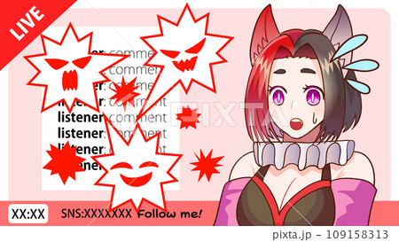 VTuberがライブ配信で話しているイラスト VTuberがライブ配信で話しているイラスト 109158313