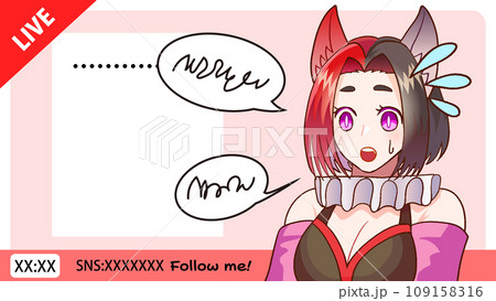 VTuberがライブ配信で話しているイラスト 109158316