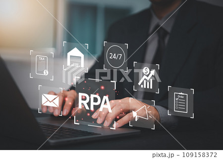 Robotic Process Automation RPA and Machine Learning Artificial Intelligence AI is Changing the Way We Work Industries Innovation CRM software automation Modern Technology Digital Transformation. Robotic Process Automation RPA and Machine Learning Artificial Intelligence AI is Changing the Way We Work Industries Innovation CRM software automation Modern Technology Digital Transformation. 109158372